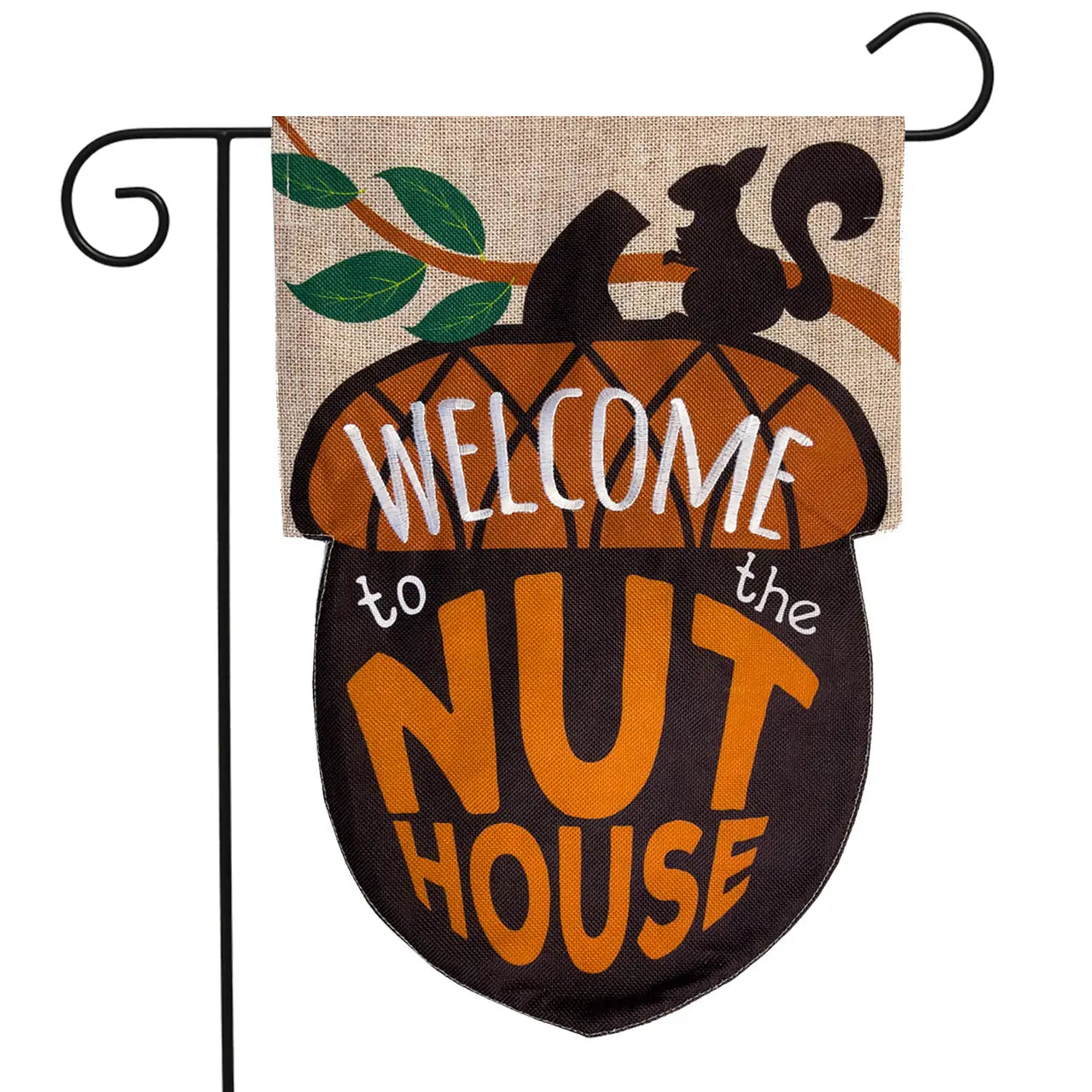 Welcome to the Nut House Garden Flag