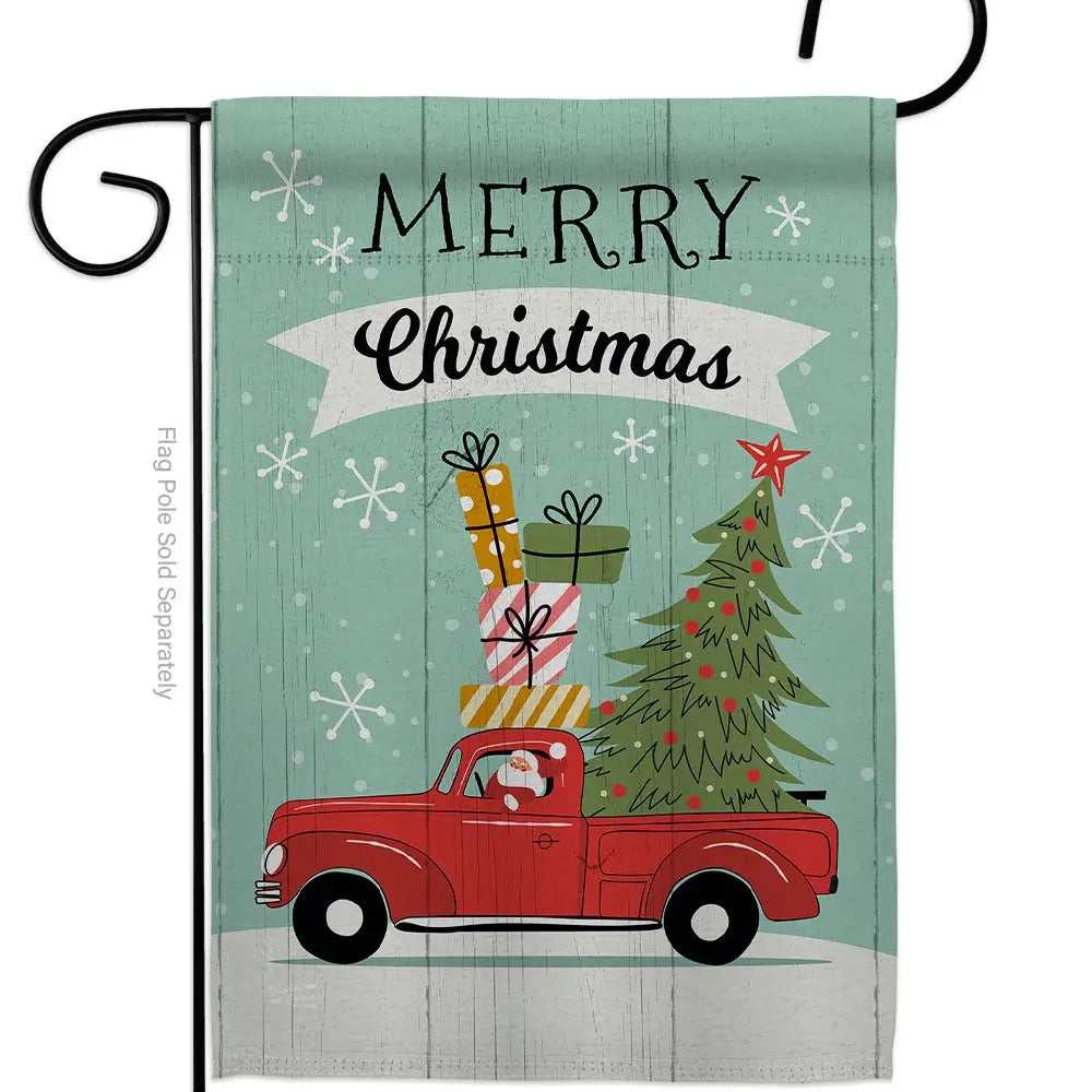 Merry Christmas Truck Garden Flag