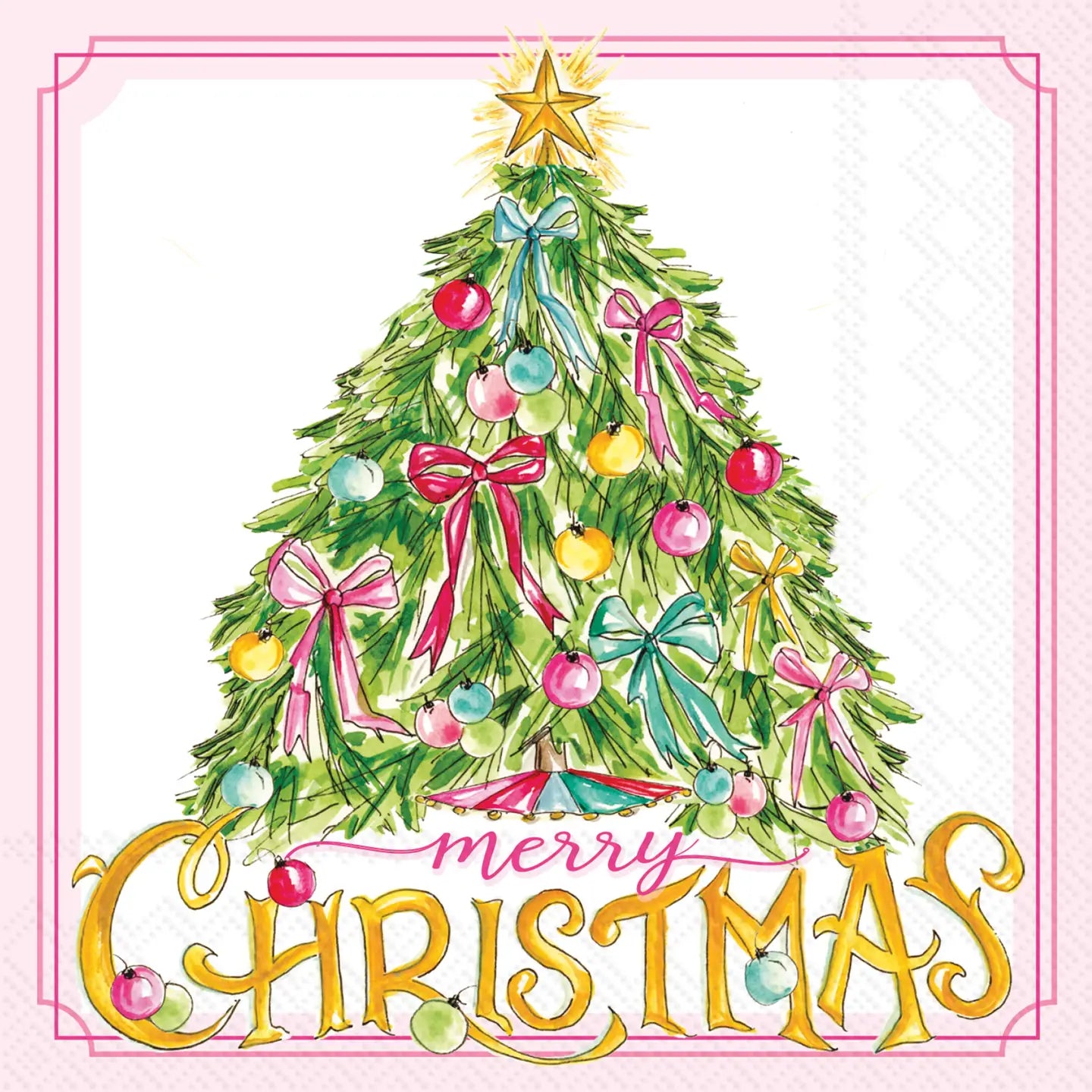 Vintage Ornaments & Tree Cocktail Napkins