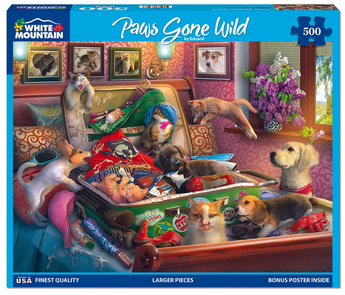 Paws Gone Wild 500 Piece Jigsaw Puzzle