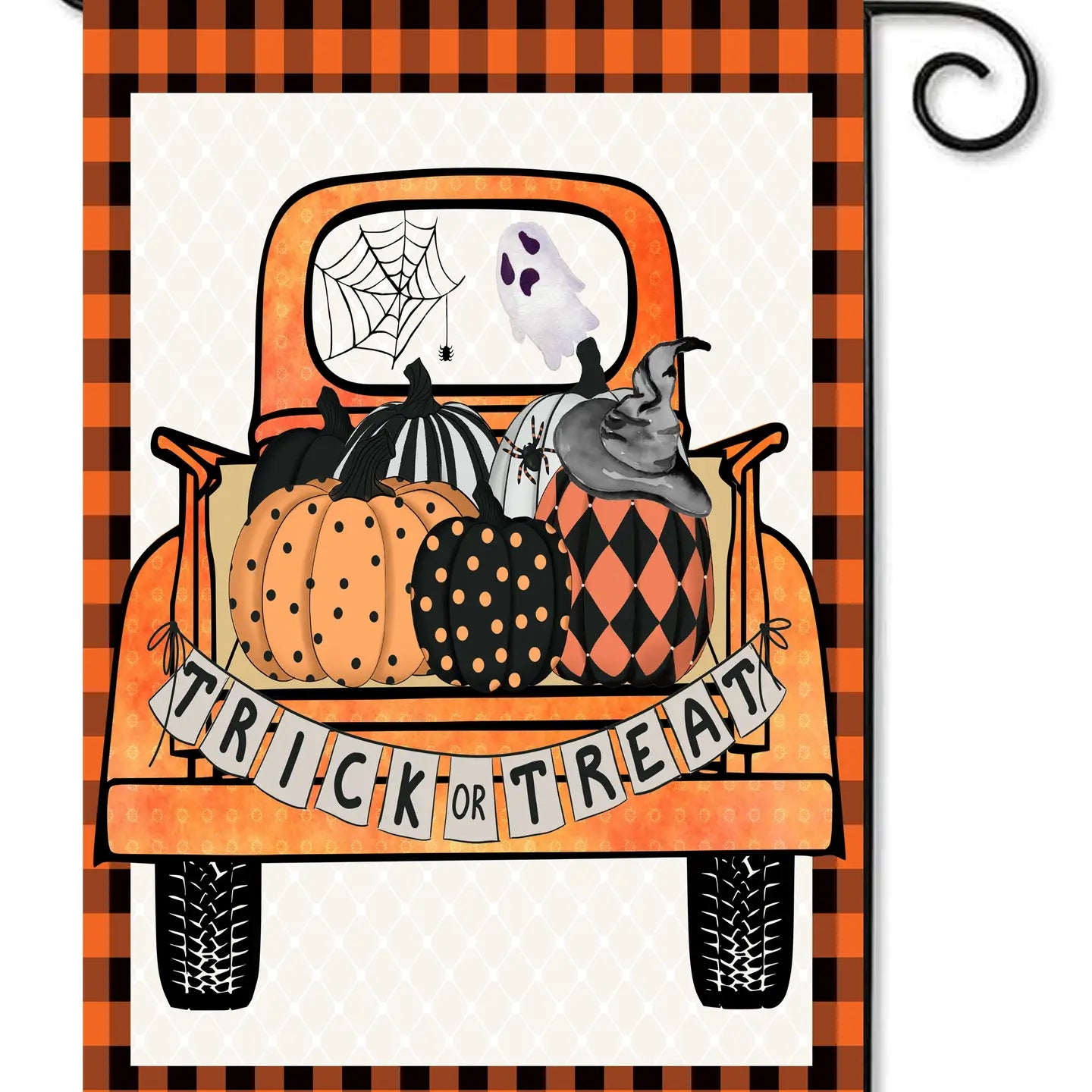 Trick Or Treat Truck Garden Flag