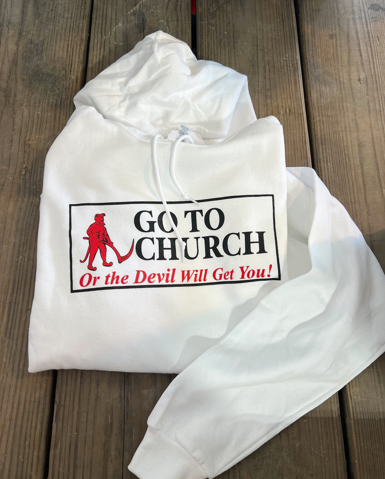 Go To Church Hoodie | White