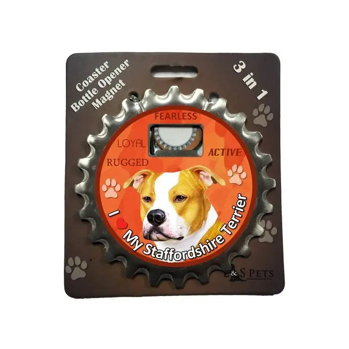 Staffordshire Terrier | 3 in 1 Magnetic Coaster