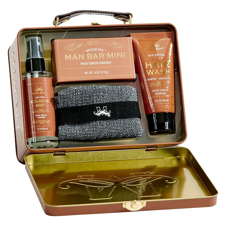 Man Bar Travel Tin Set | Spiced Tobacco
