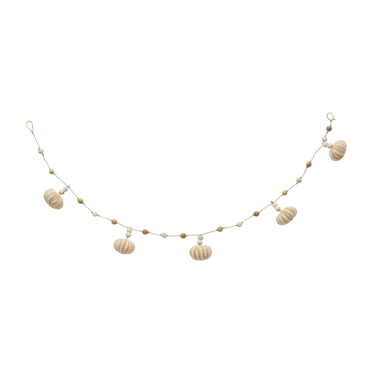 Ticking Stripe Pumpkin Garland