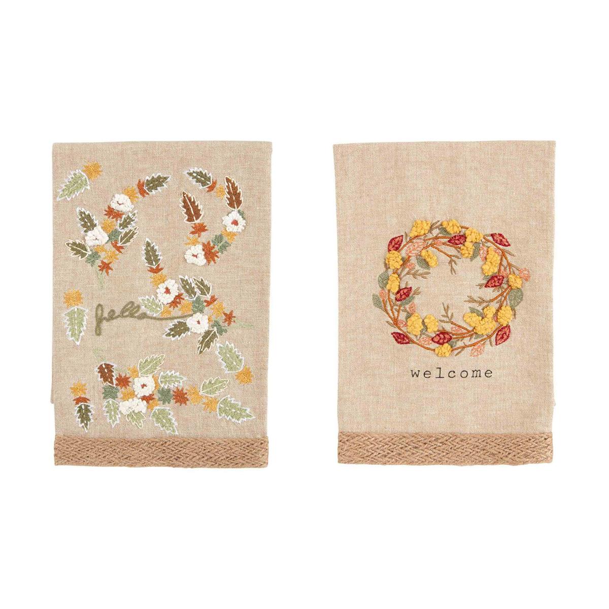 Leaf Embroidered Towel | Leaves