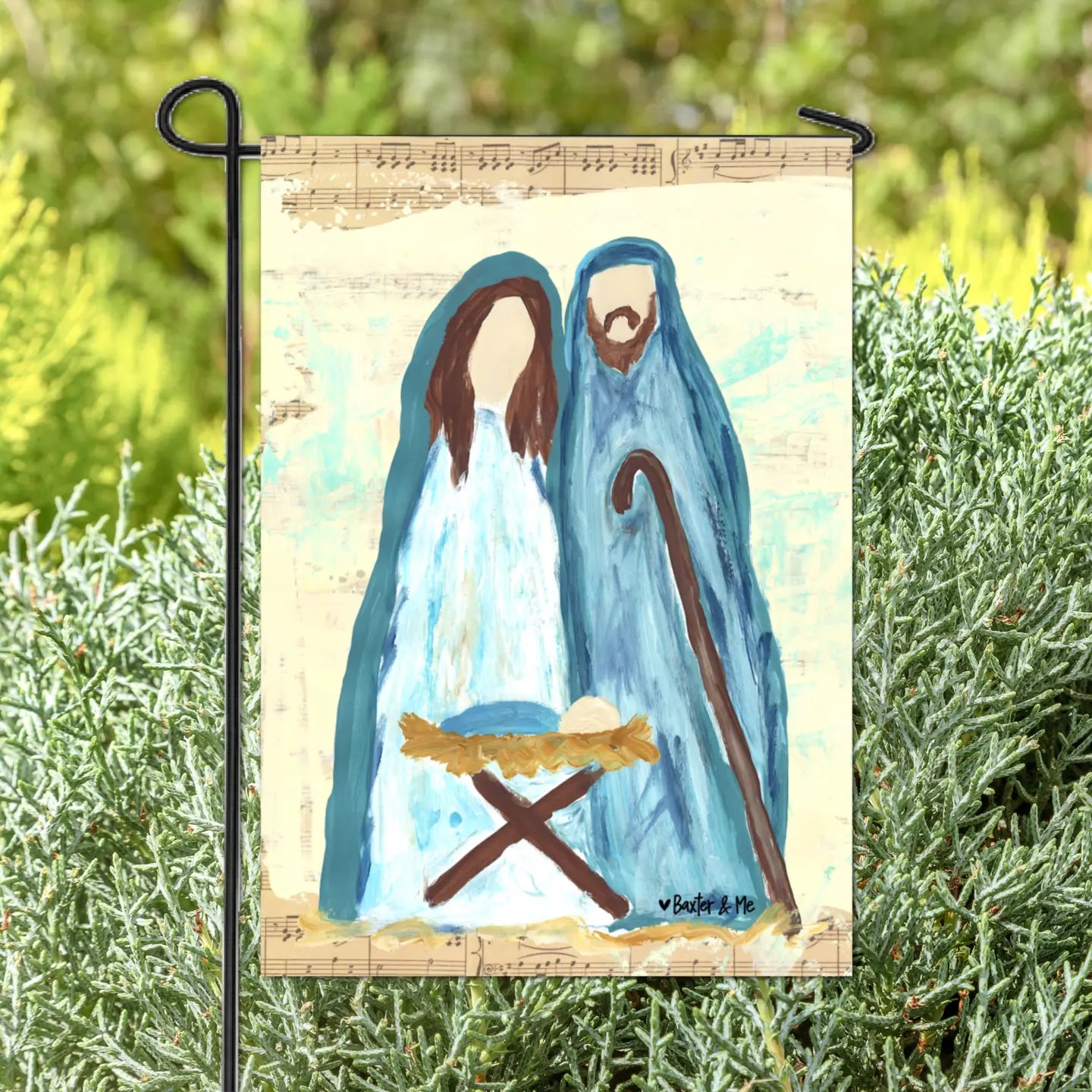 Simple Nativity Garden Flag