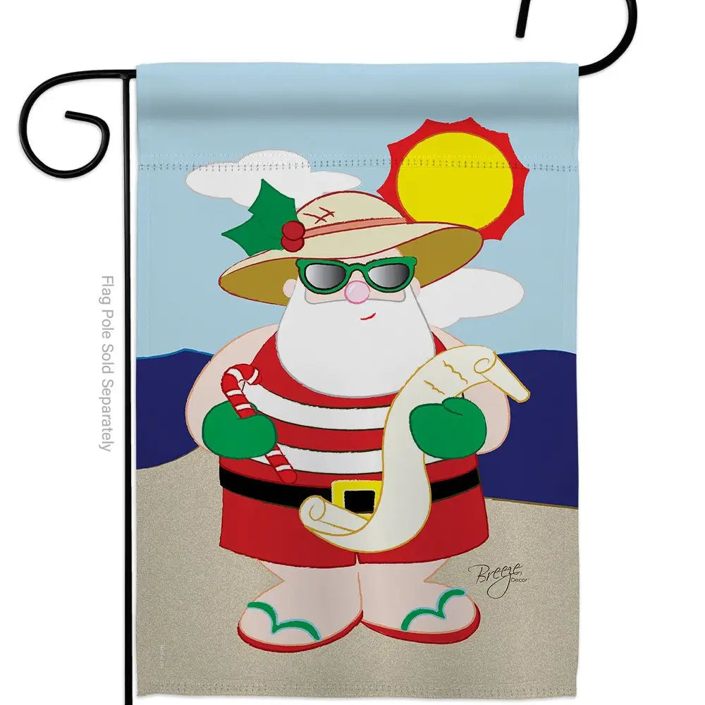Tropical Santa Garden Flag