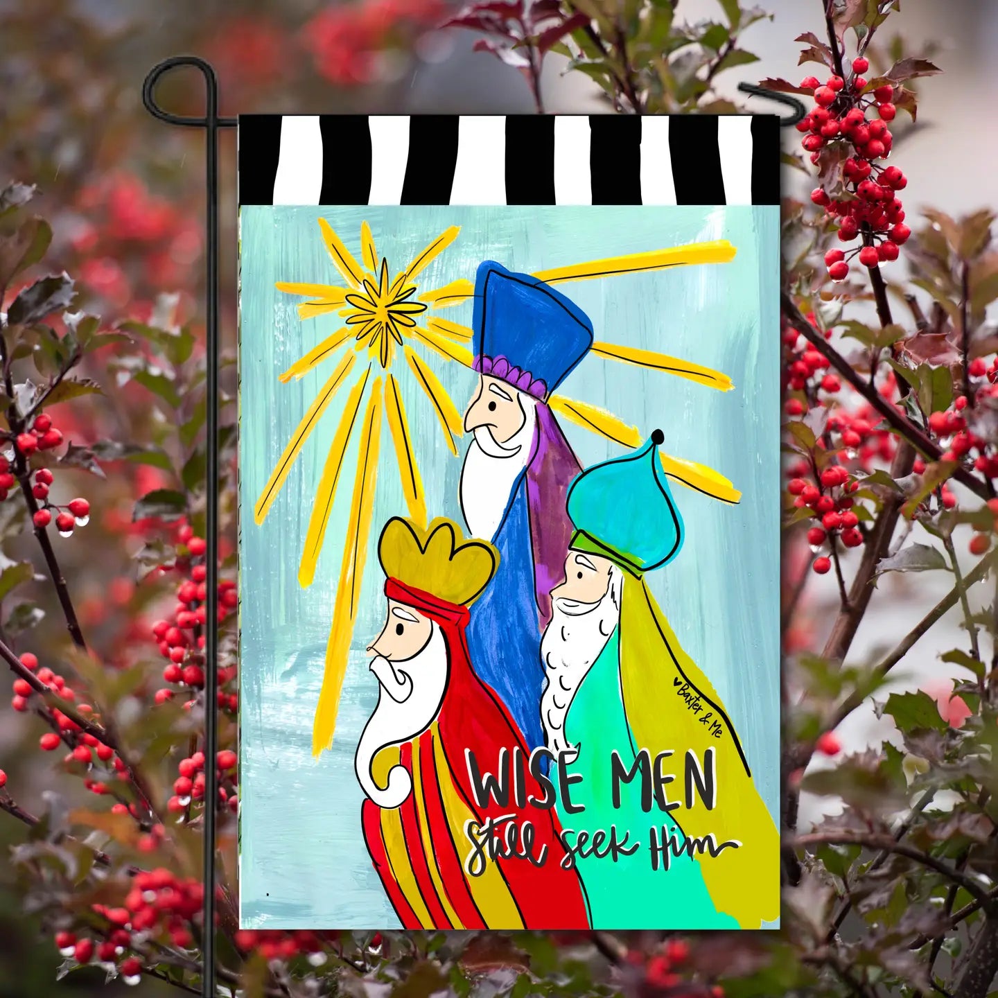 Colorful Wise Men Garden Flag