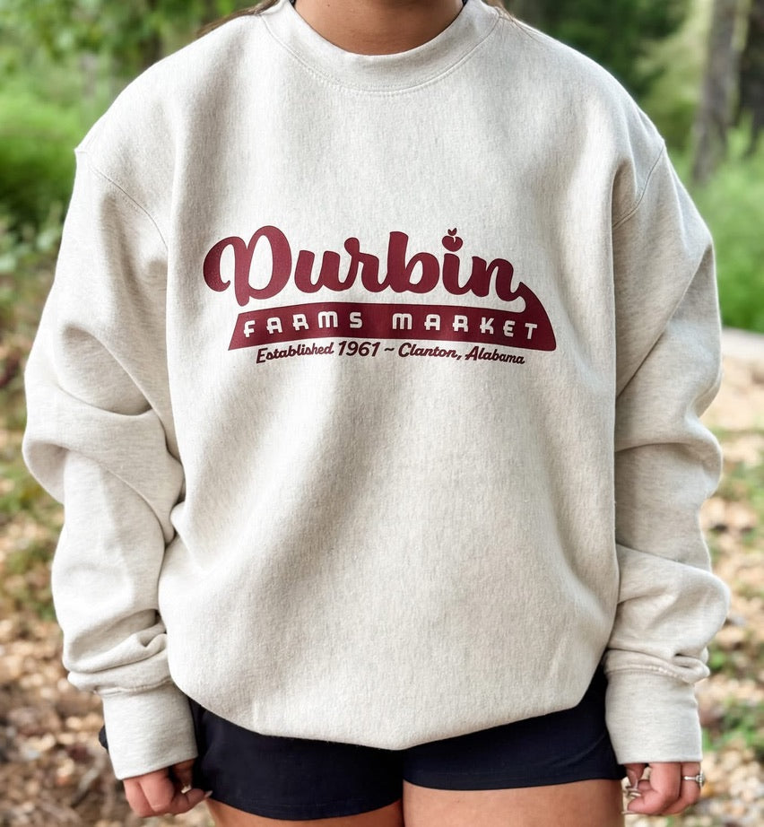 Durbin Farms Market Script Sweatshirt | Oatmeal