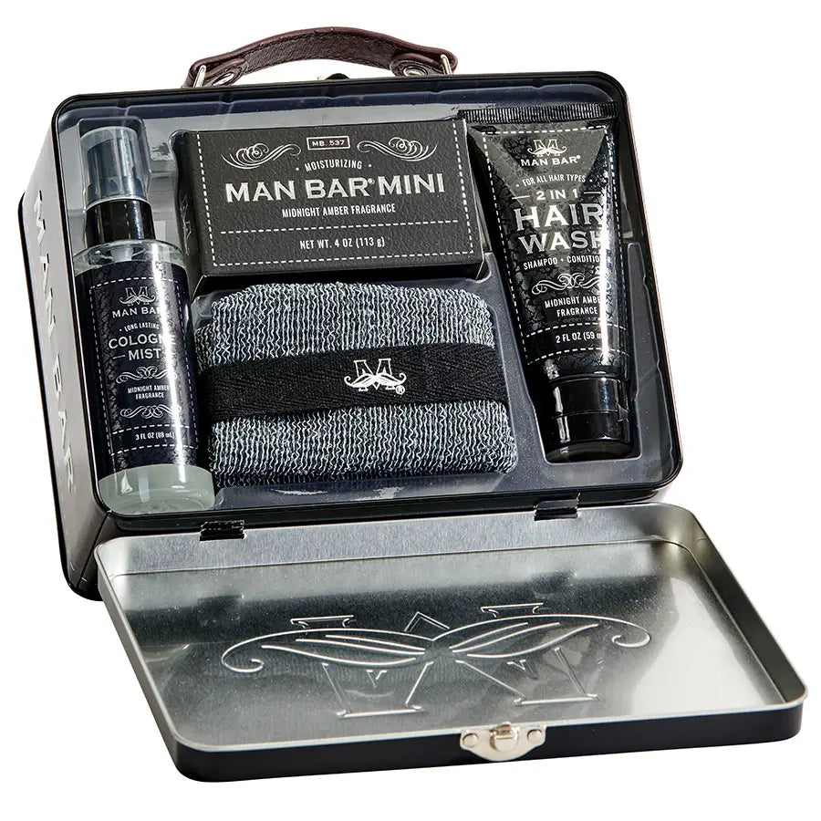 Man Bar Travel Tin Set | Midnight Amber