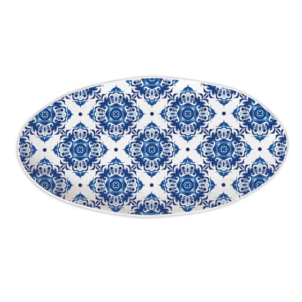 Indigo Seas Oval Tray