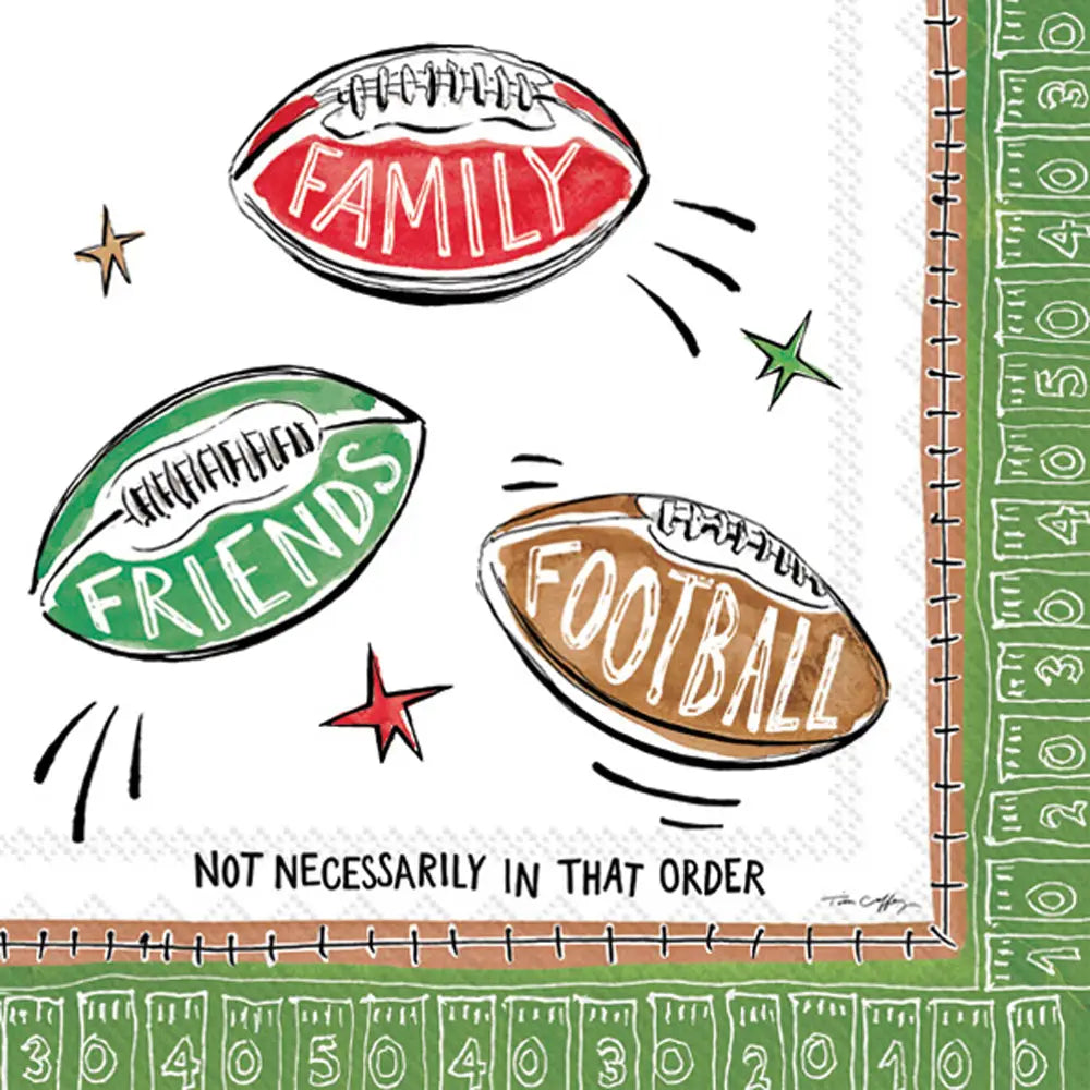 Family Friends Football Cocktail Napkins