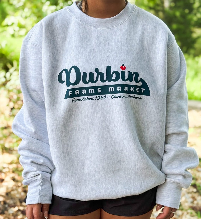 Durbin Farms Market Script Sweatshirt | Gray