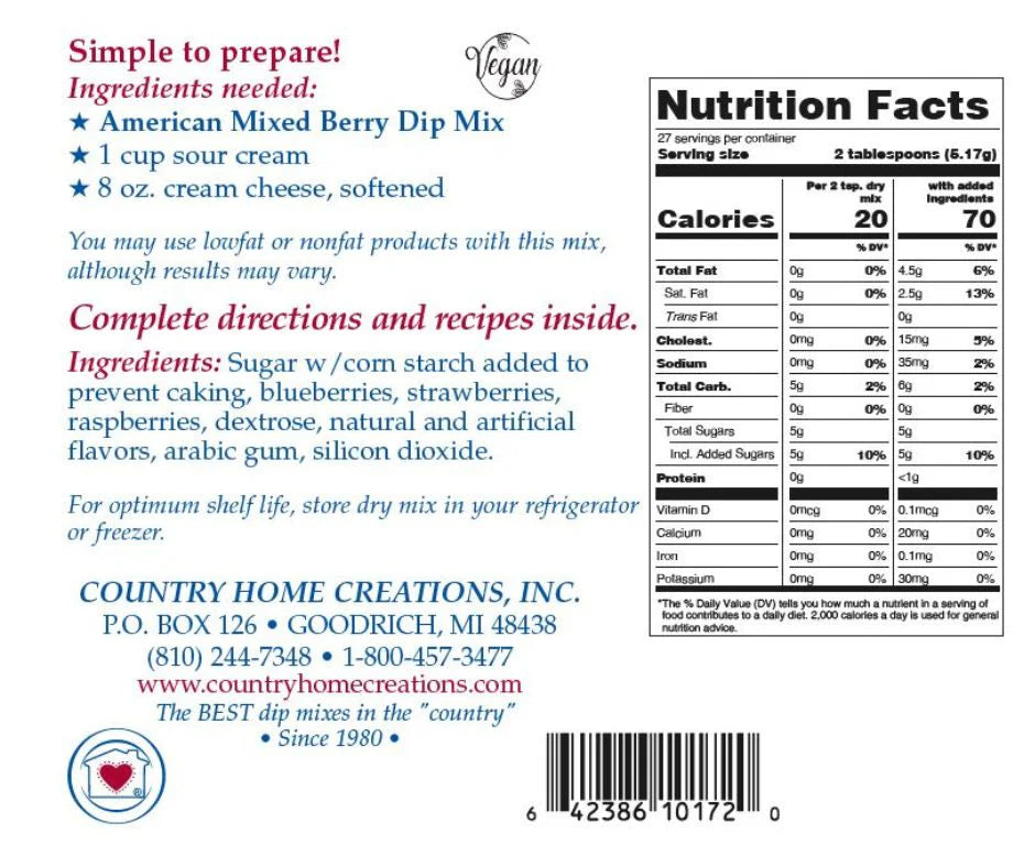 American Mixed Berry Dip Mix