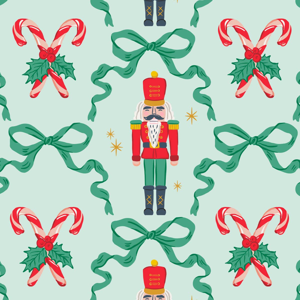 Holiday Cocktail Napkins | Green Bow Nutcracker