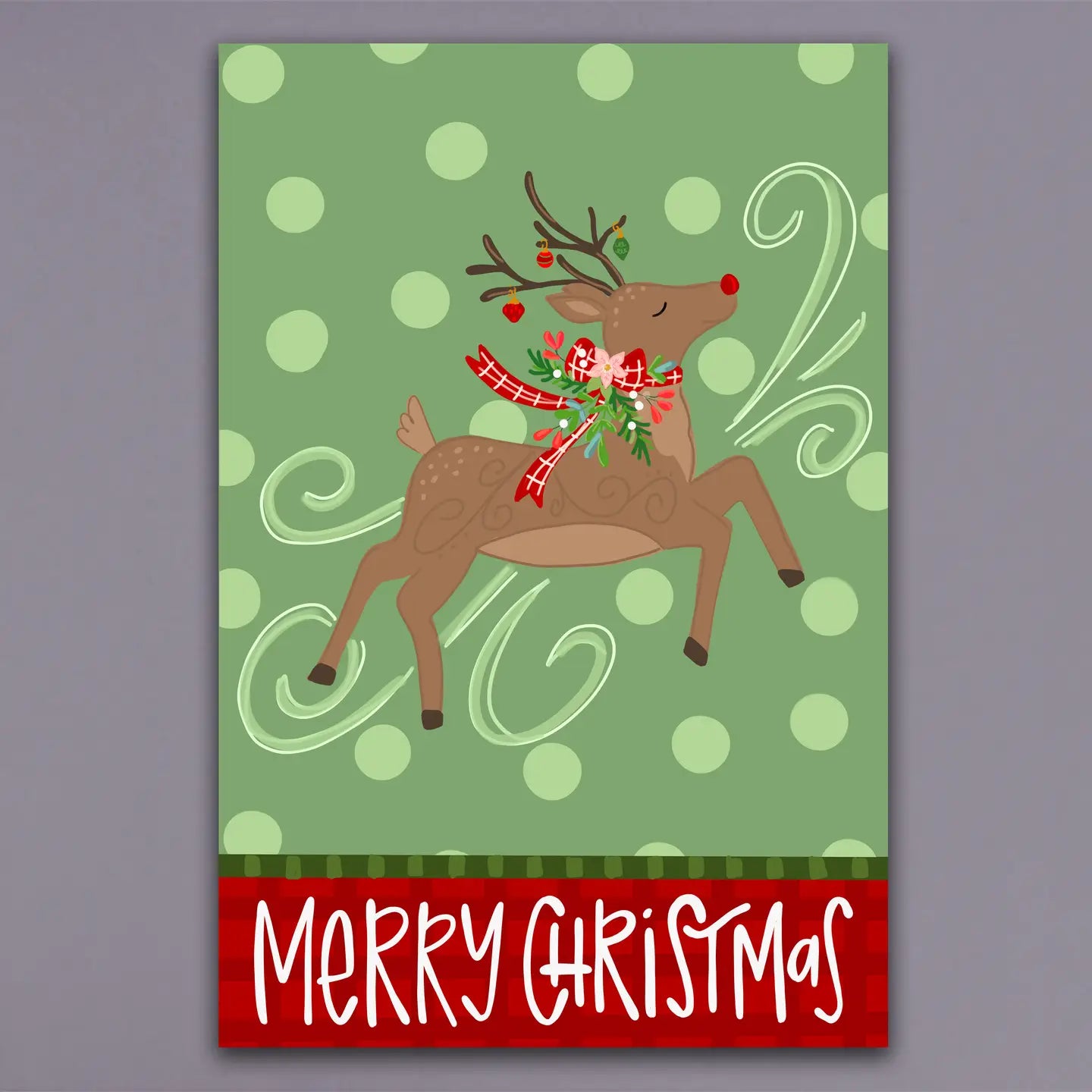 Merry Christmas Deer Garden Flag