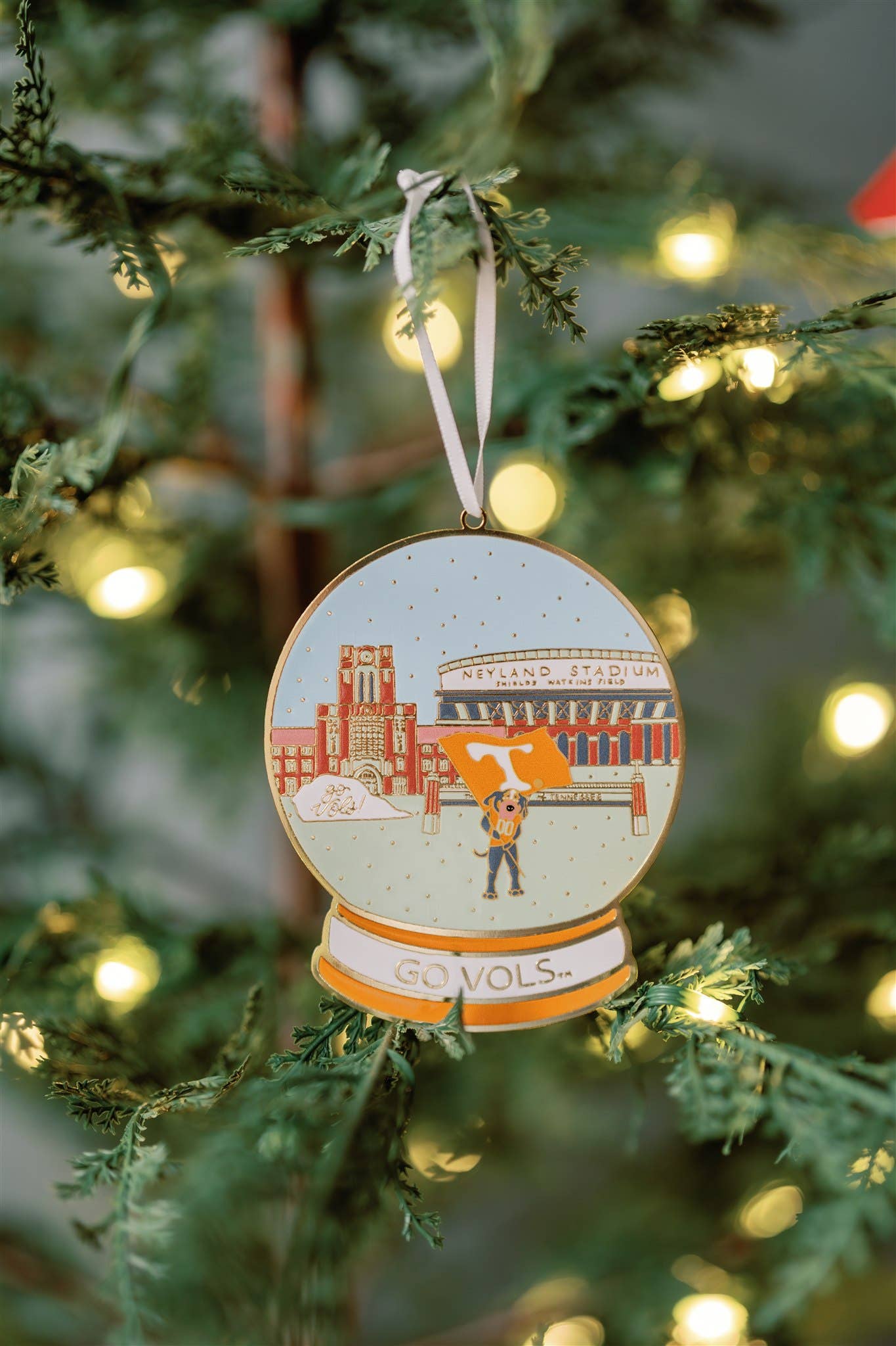Enamel Tennessee Snow Globe Ornament, Christmas