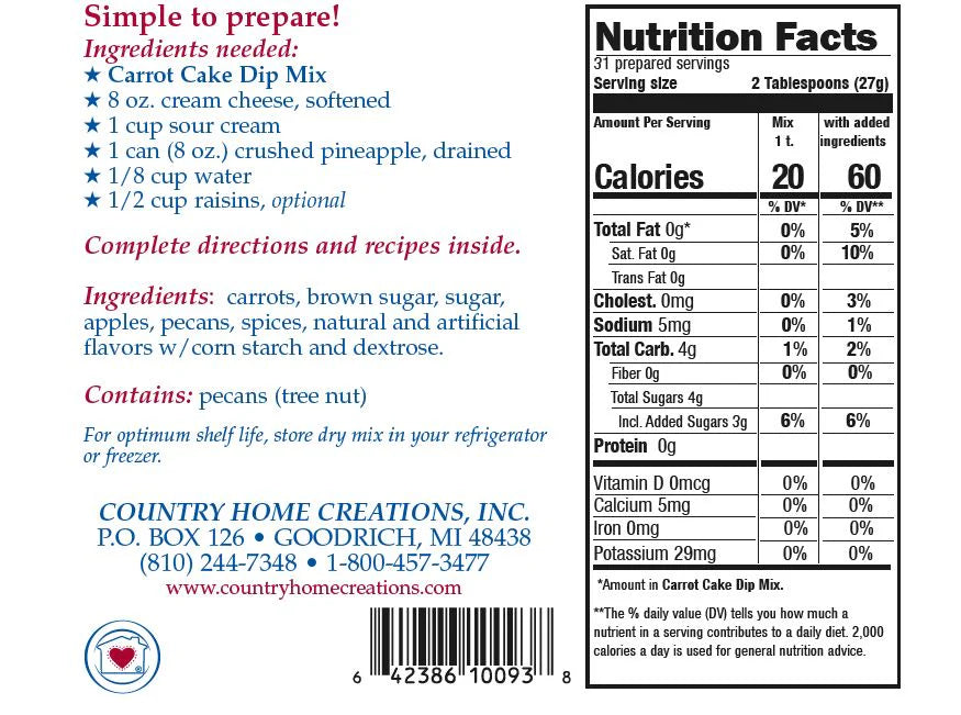 Carrot Cake Dip Mix