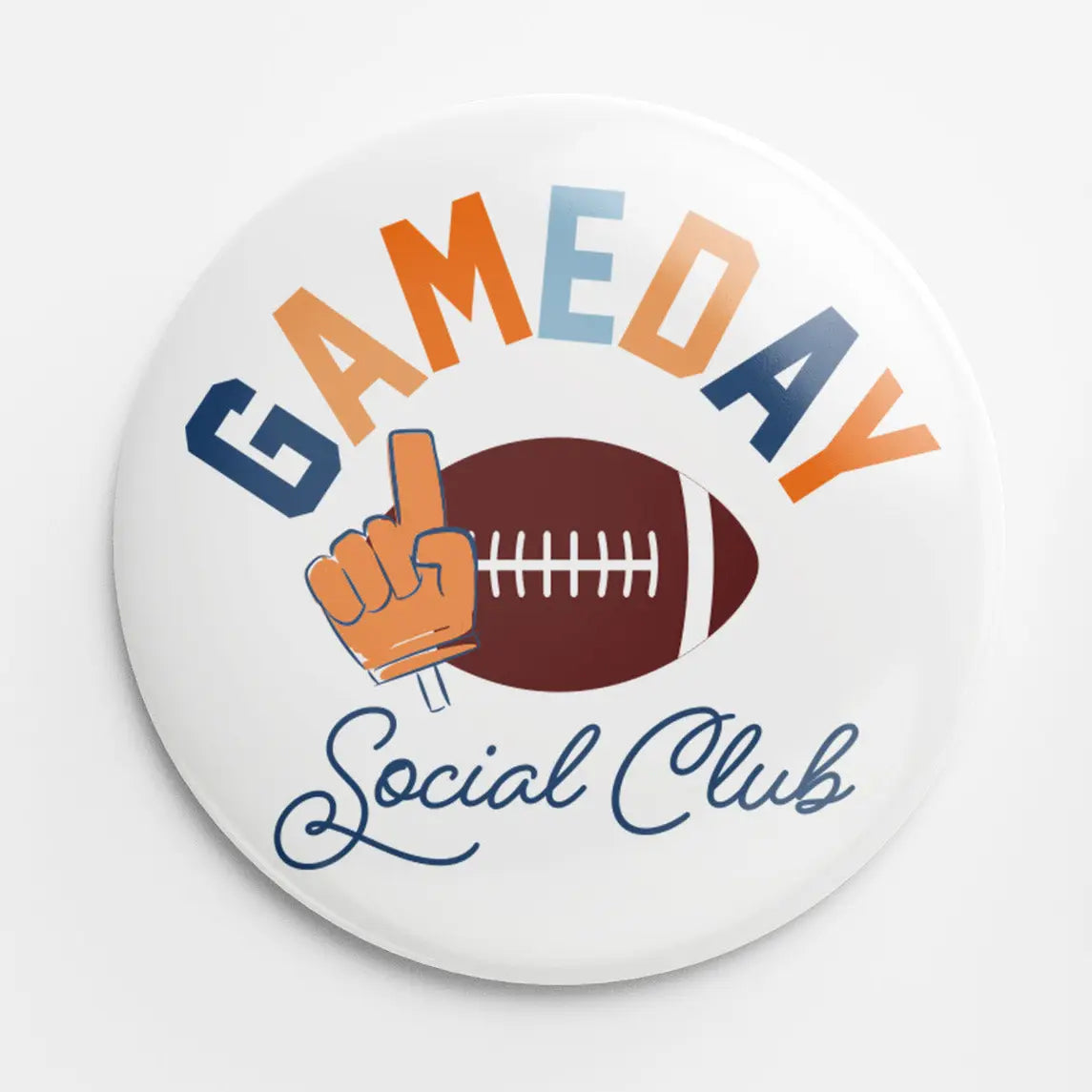 Orange & Navy Gameday Social Club Button