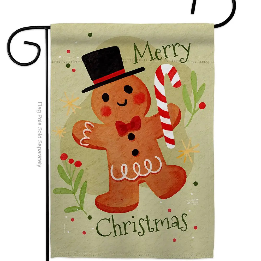 Merry Christmas Gingerbread Garden Flag