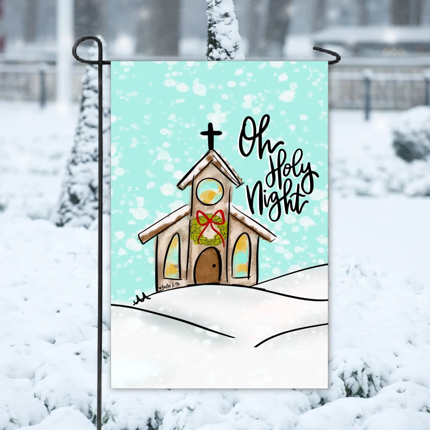 Oh Holy Night Church Garden Flag