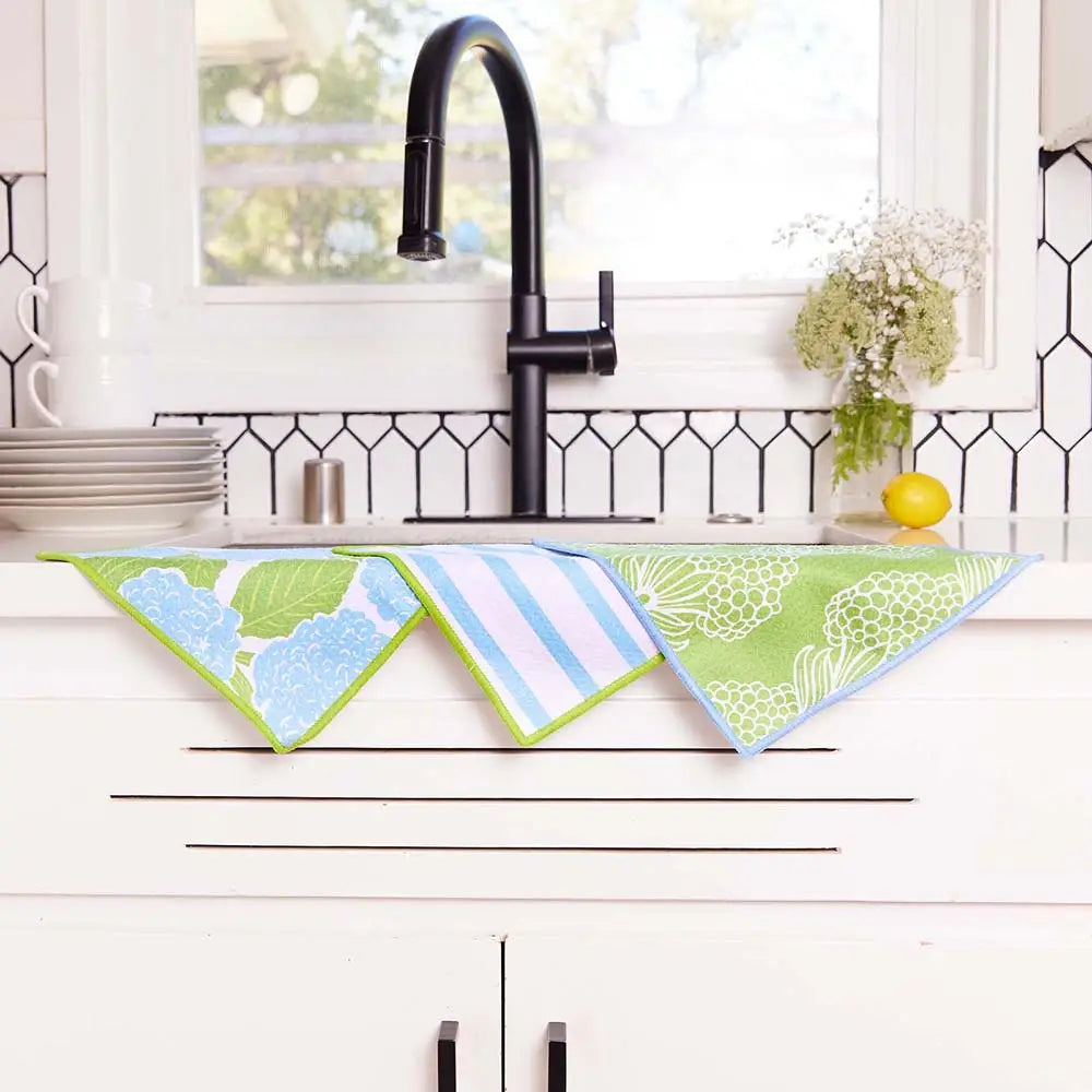 Blue Hydrangea Dish Cloth Set