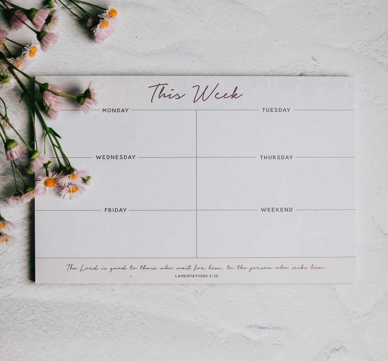 Weekly Overview Notepad