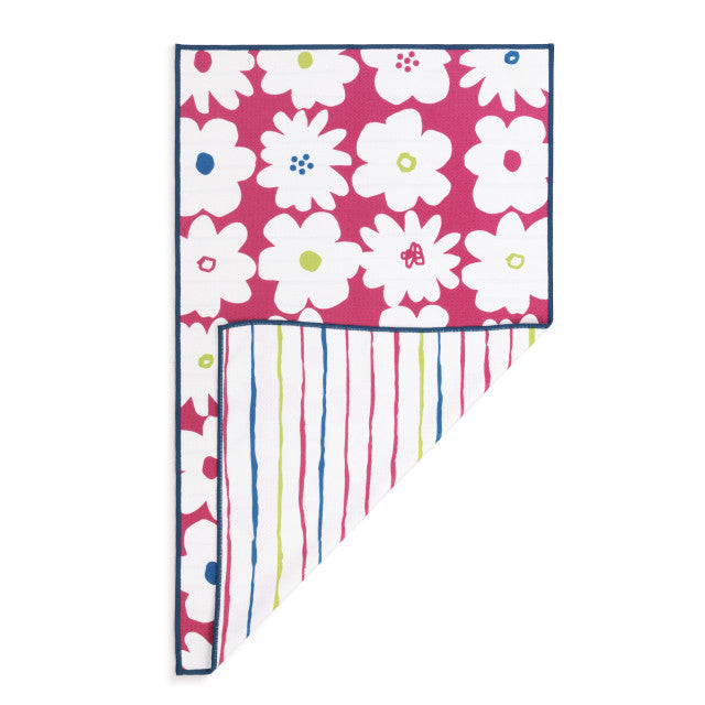 Fuchsia Floral Reversible Towel