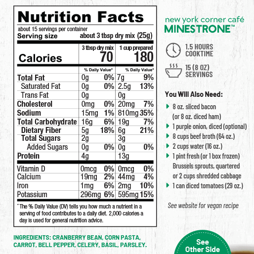 New York Corner Cafe Minestrone Soup Mix