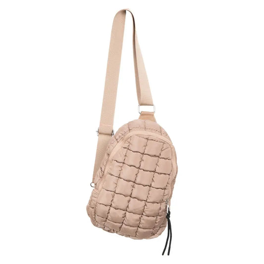 Quilted Sling Bag | Tan