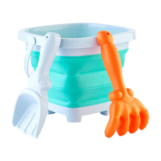 Blue Collapsible Sand Bucket Set