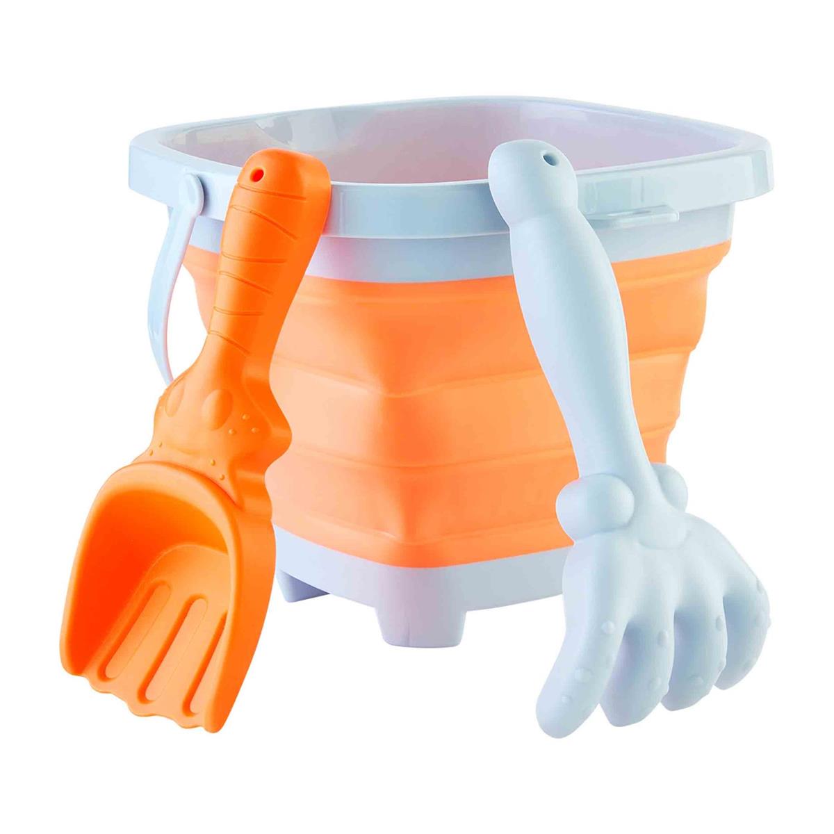 Orange Collapsible Sand Bucket Set