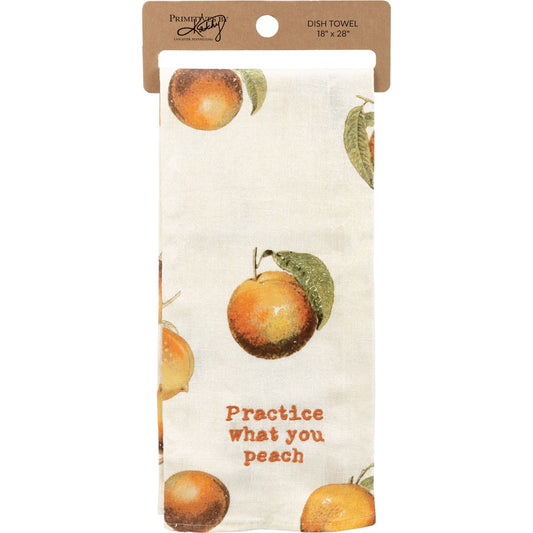 Practice What You Peach Kitchen Towel