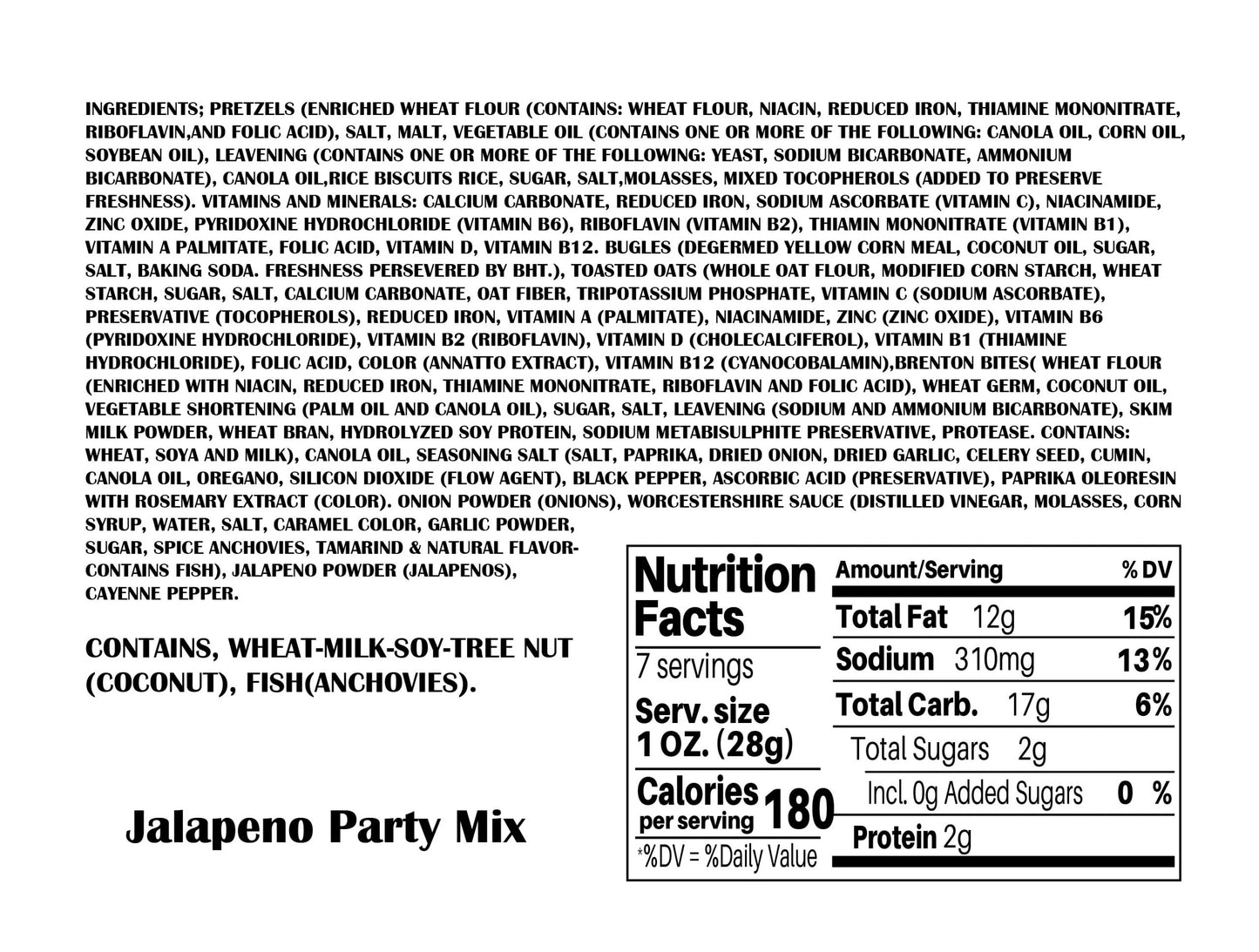 Jalapeno Party Snack Mix