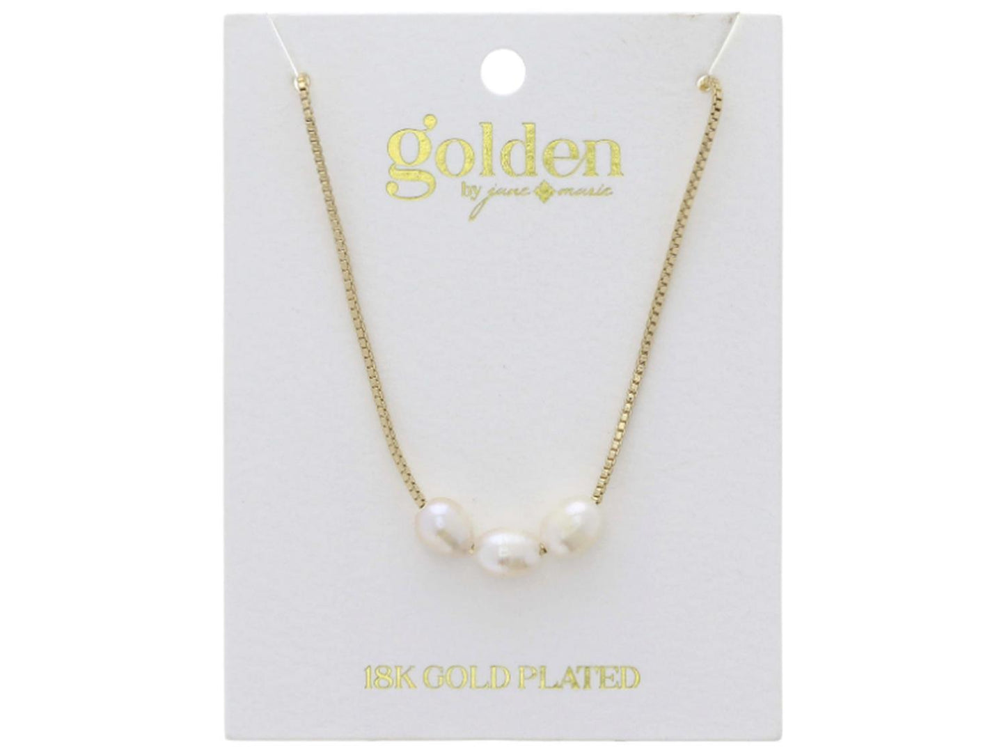 Box Chain with Pearl Trio Necklace