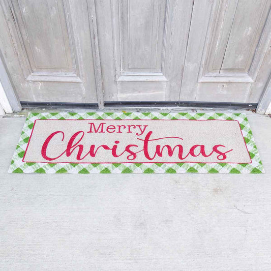 Gingham Christmas Doormat