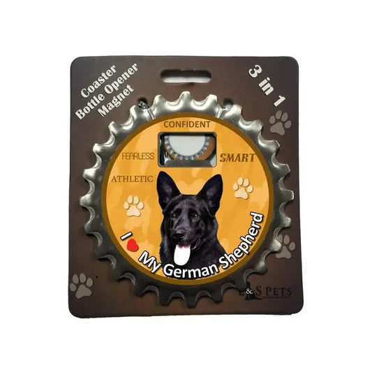 Black German Shepherd | 3 in 1 Magnetic Coaster