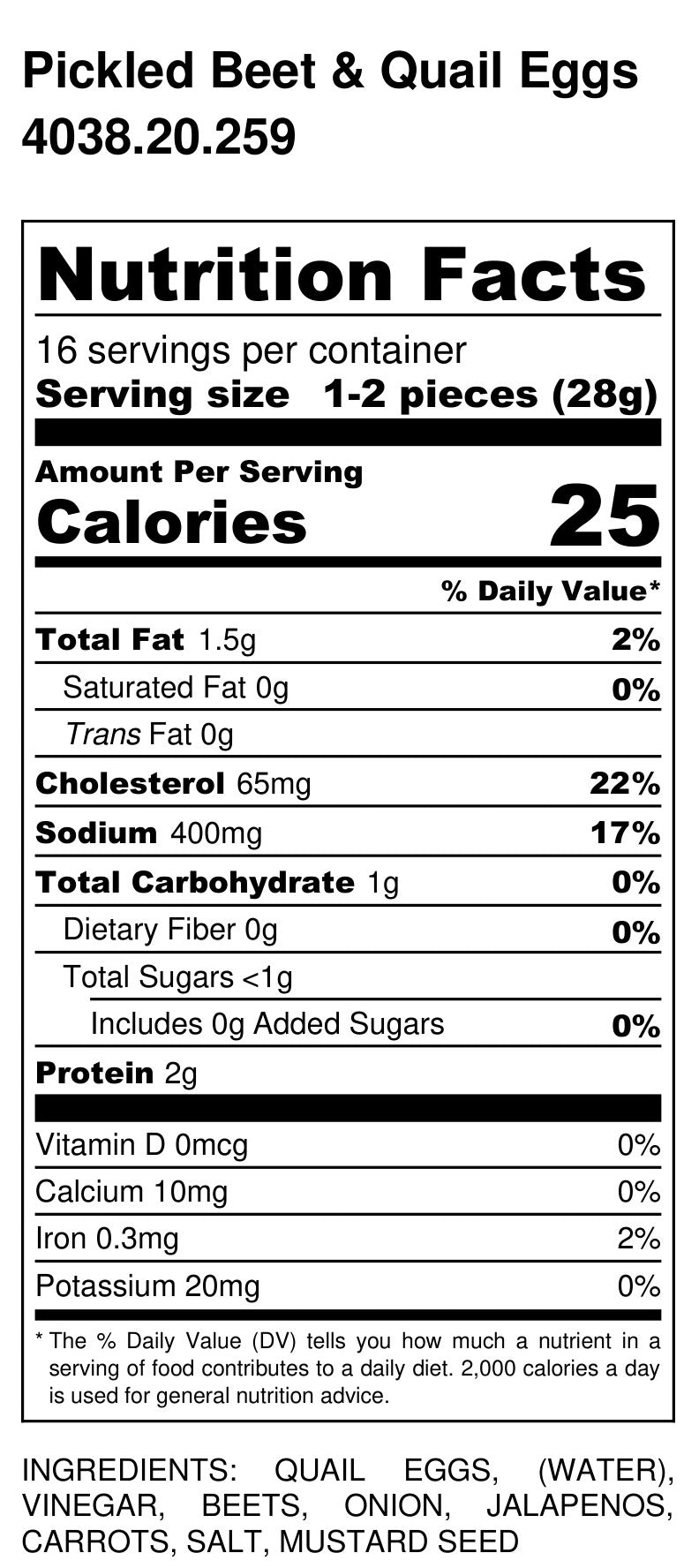 Pickled Beets & Quail Eggs