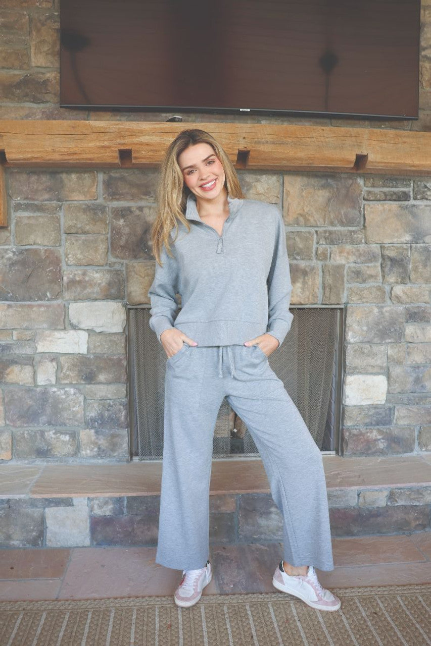 Quarter Zip Pullover | Heather Gray