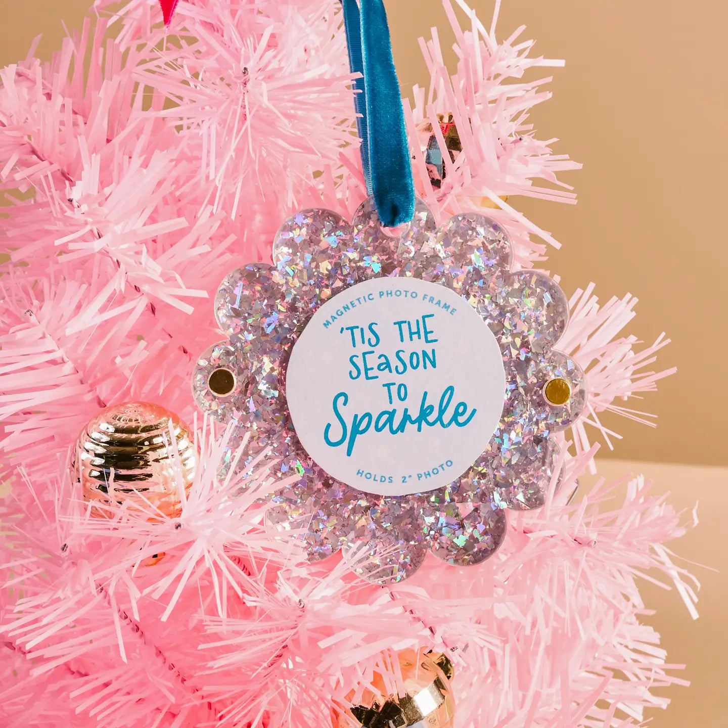 Tis the Season to Sparkle Scalloped Ornament