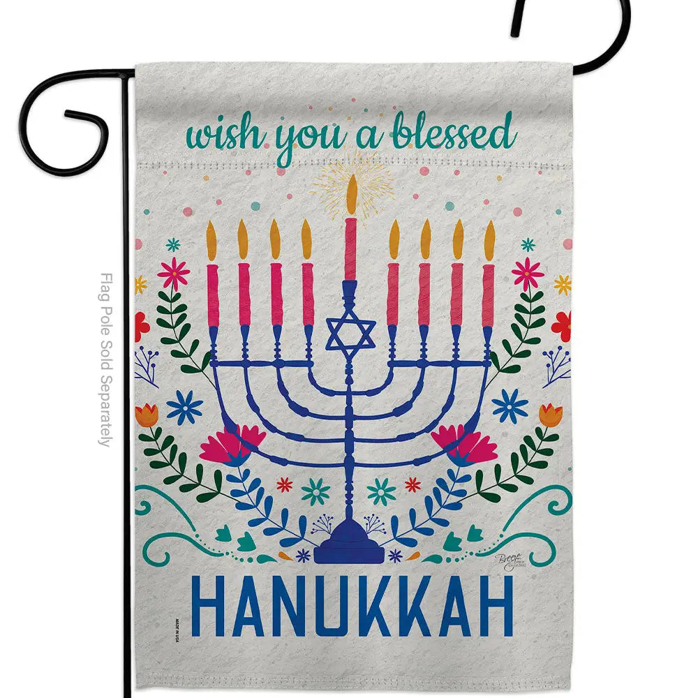 Hanukkah Garden Flag