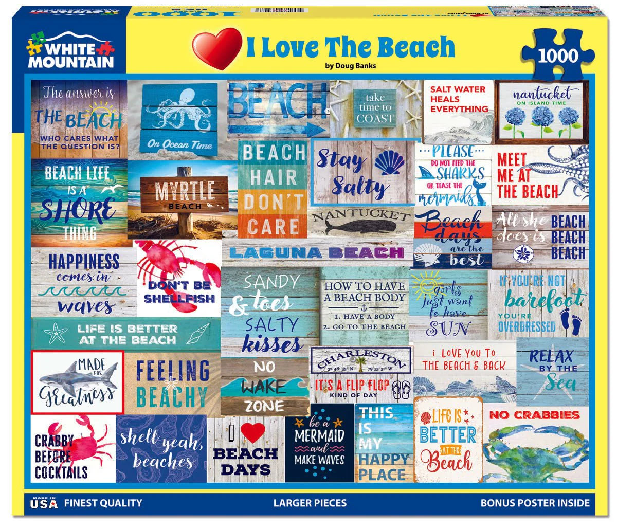 I Love The Beach 1000 Piece Jigsaw Puzzle