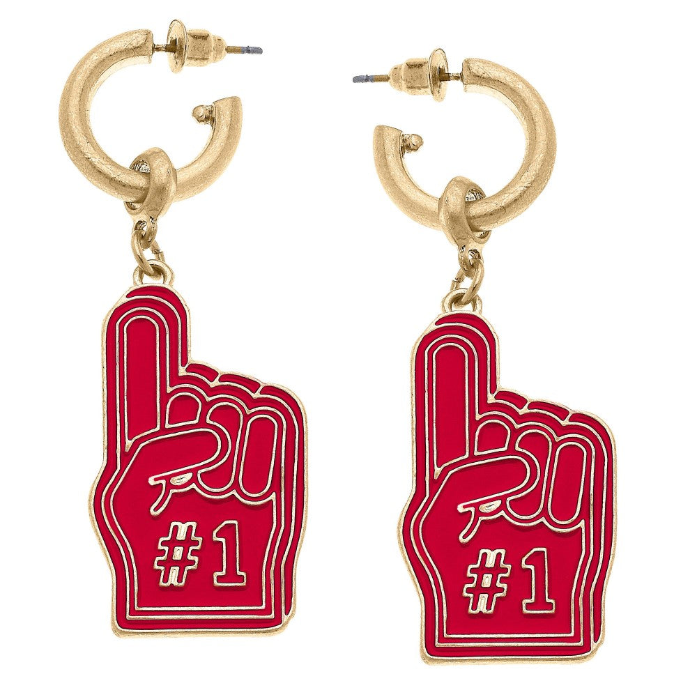 #1 Fan Earrings | Crimson