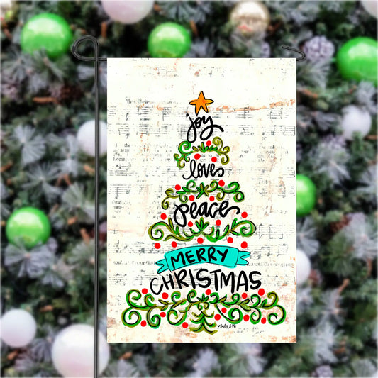 Joy Love Peace Garden Flag