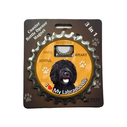 Black Labradoodle | 3 in 1 Magnetic Coaster