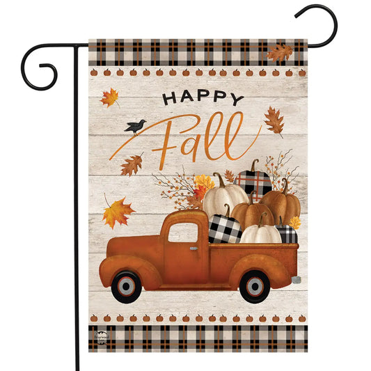 Happy Fall Truck Garden Flag
