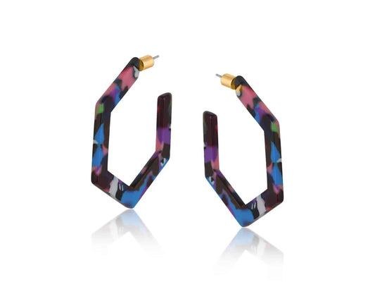 Celine Hexagon Hoop Earrings