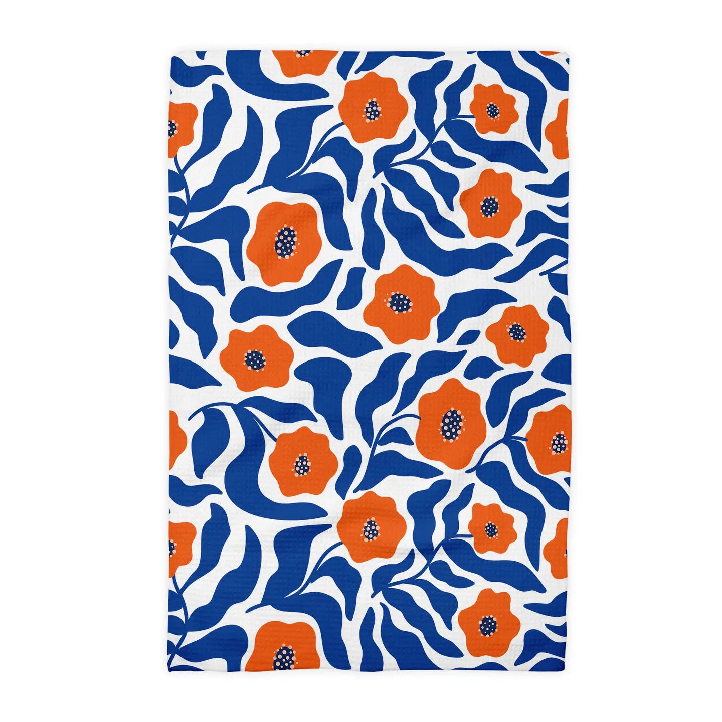 Orange & Blue Floral Kitchen Towel