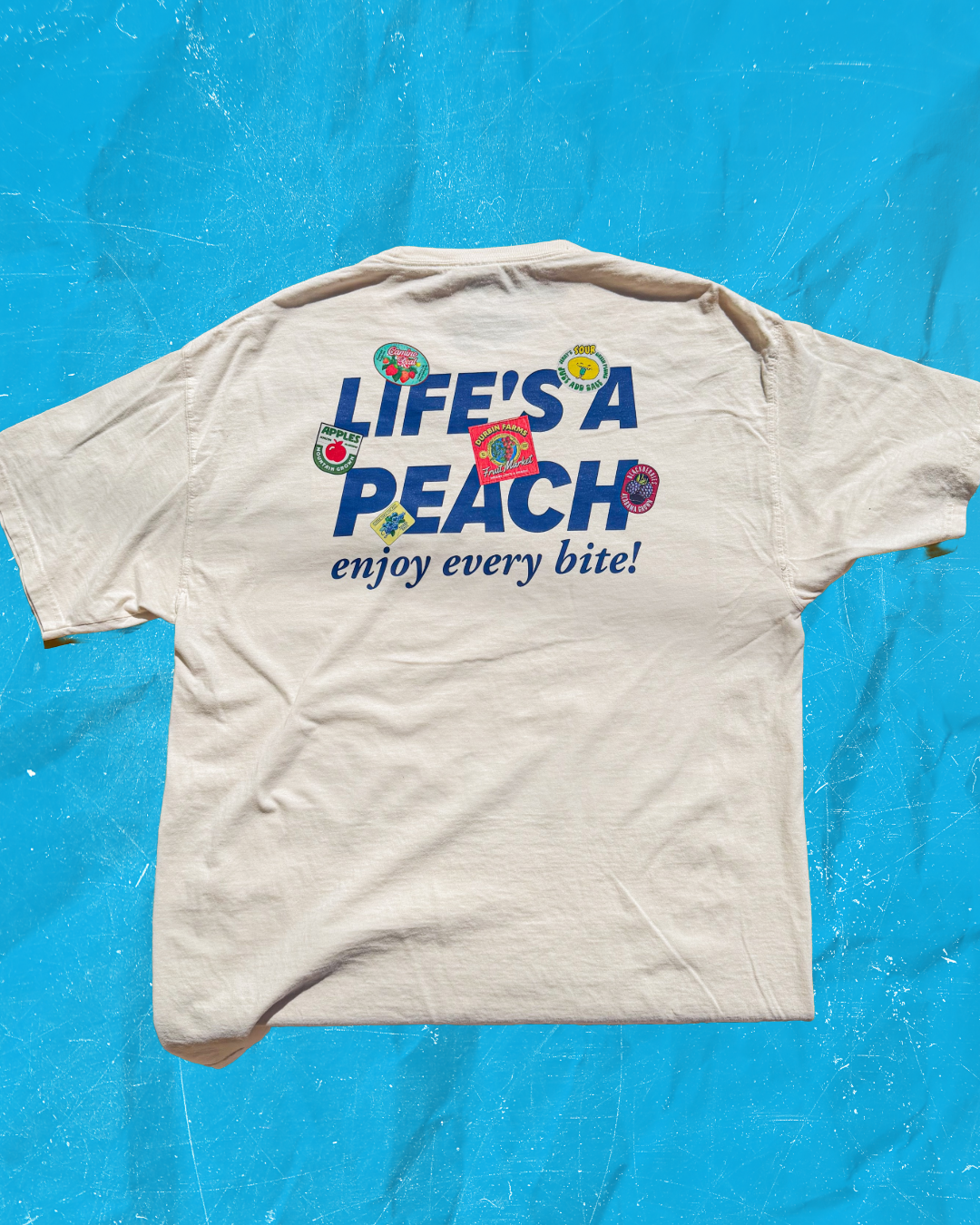 Life’s a Peach Sticker Tee | White